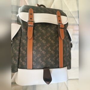 Coach Men's Brown and White Backpack